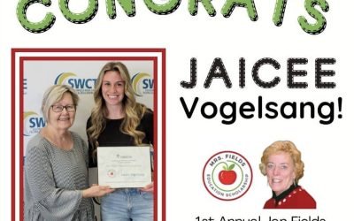 Jaicee Vogelsang Mrs. Fields Education Scholarship News